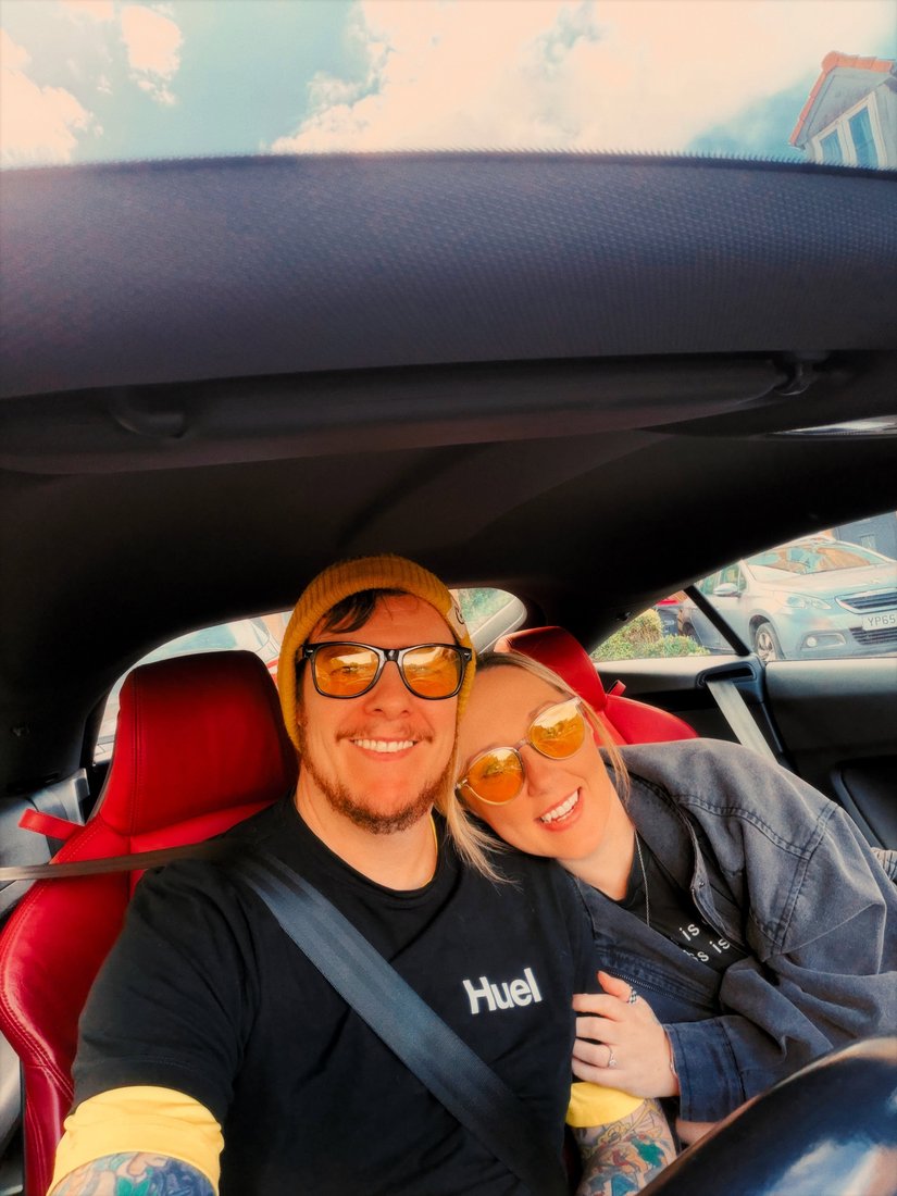Amy and Shane together on a trip.